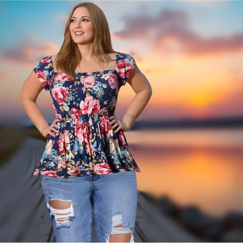 TORRID Super Soft Square Neck Cinched Waist Babydoll Tank NWT Size‎ 1X - Picture 5 of 12